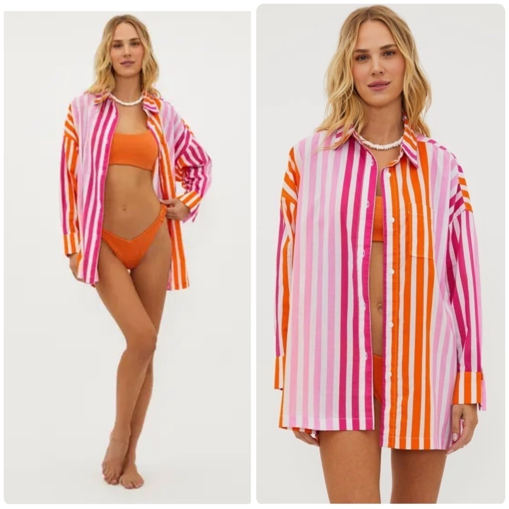 Beach Riot | Beachy Alexa Sunset Stripes Button Down Top | L / XL